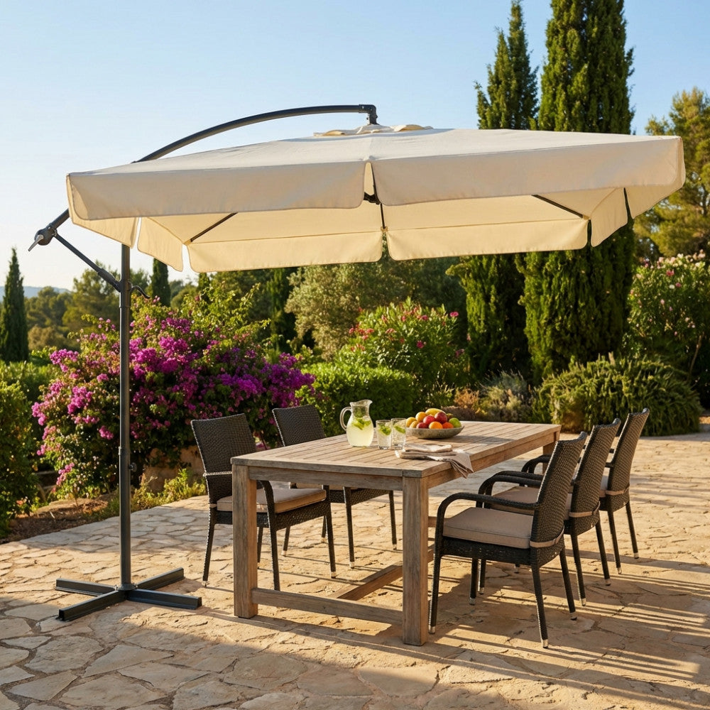 ALMERIA UMBRELLA, W/D 2.5 X 2.5. Dimensions: 2.5 x 2.5 m. Garden Furniture
