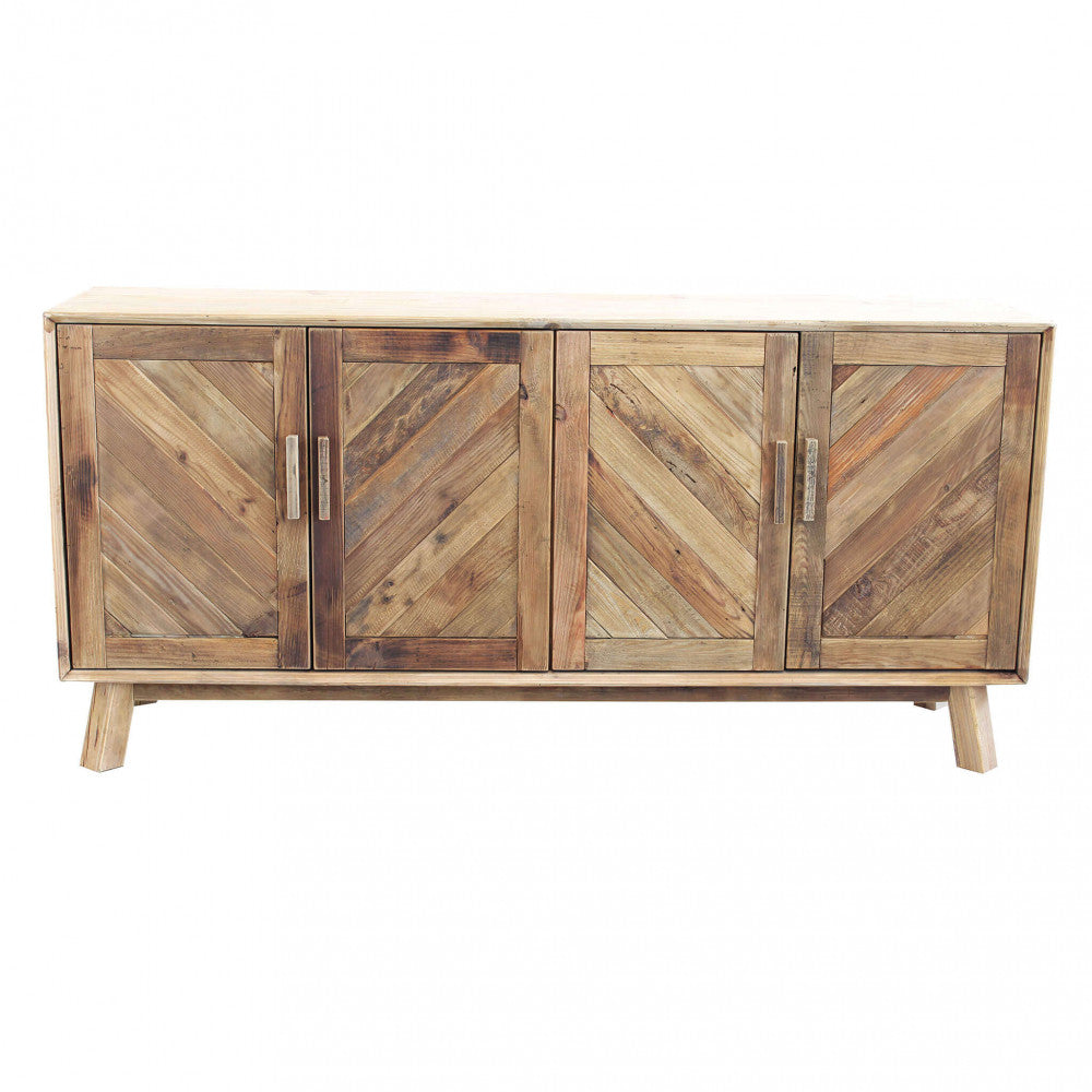 ROLAND SIDEBOARD. Sideboard with 4 doors in recycled pine wood. Dimensions: 180 x 48 x 85 cm.