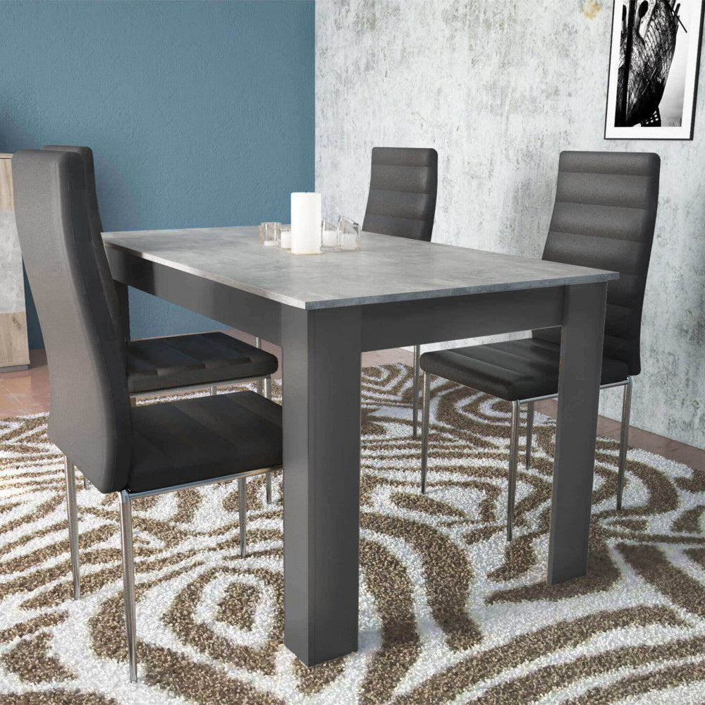 TAVOLO GEMMA ANTRACITE E GRIGIO SCURO EFFETTO CEMENTO. Tavolo in legno ANTRACITE e GRIGIO SCURO EFFETTO CEMENTO Dimensioni: cm 160/200 x 90 x 75 h. Arredo Giardino