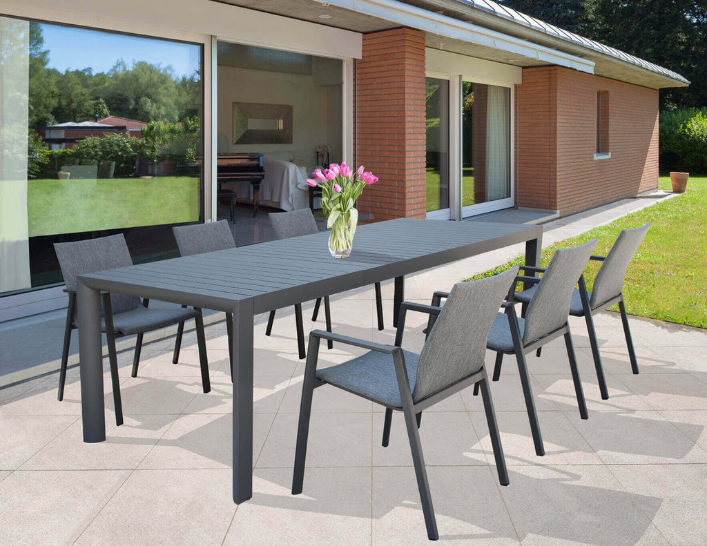 TAVOLO HOUSTON 160/240 X 100. Struttura e piano in allumino BIANCO o TAUPE o ANTRACITE Dimensioni: cm 160/240 x 100 x 74 h. Arredo Giardino