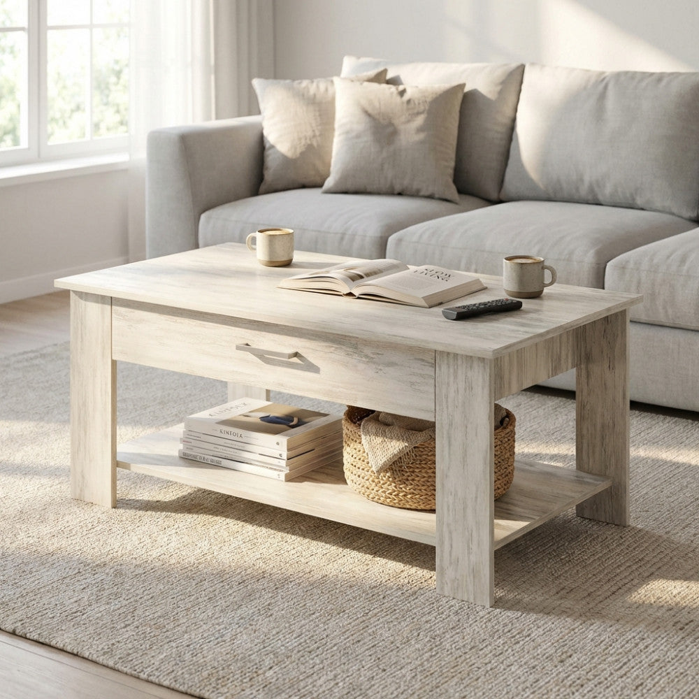 TAVOLINO SALOTTO MYRTO PINO CHIARO. Tavolino in legno PINO CHIARO Dimensioni: cm 110 x 60 x 44 h.