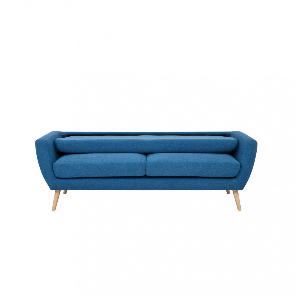 DIVANO 3 POSTI BURTON. Divano GRIGIO CHIARO, GRIGIO SCURO o BLU con bottoni e gambe in polipropilene Dimensioni: cm 193 x 79 x 86 h.