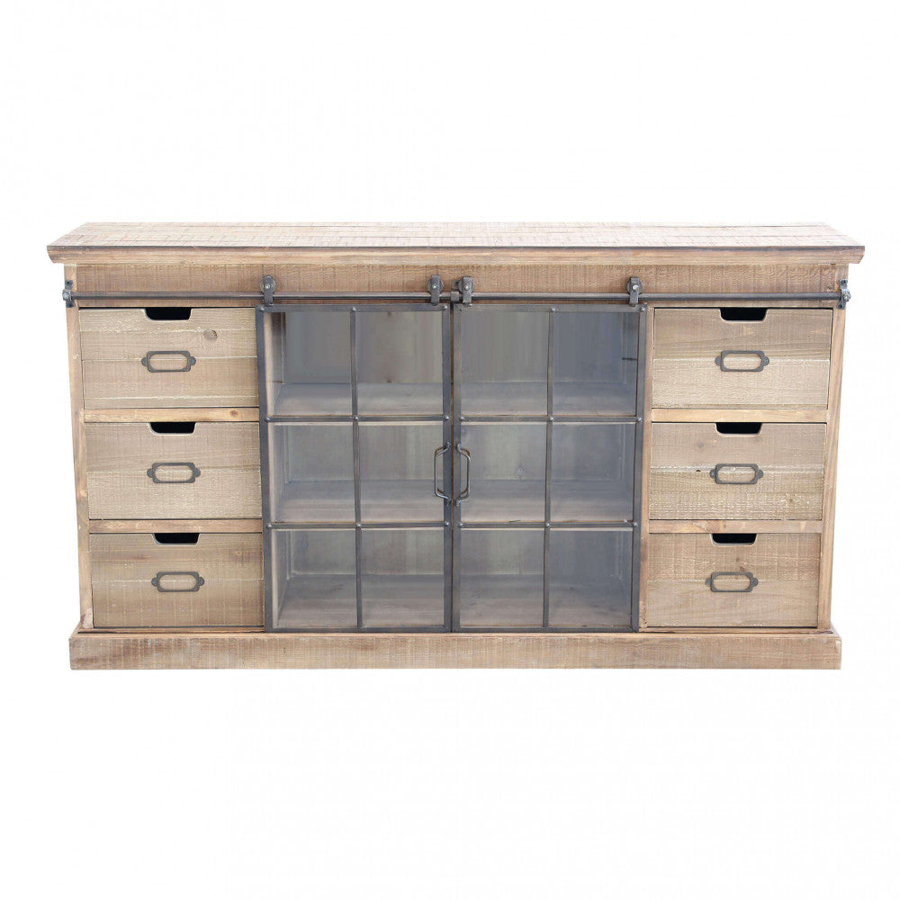 GASTON WOODEN CABINET. Cabinet with 2 doors and 6 drawers. Dimensions: 147.5 x 39 x 81.5 cm.