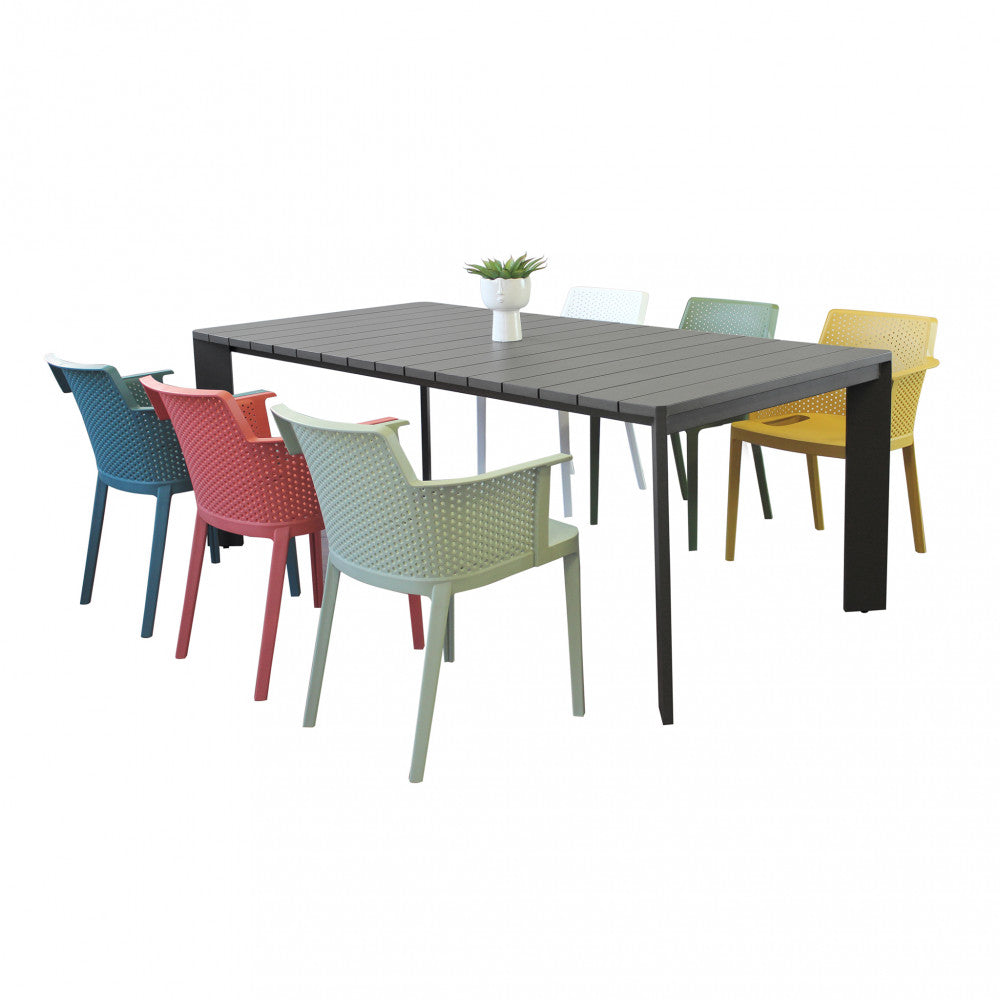 TAVOLO CONNECTICUT 200 X 100. Struttura in alluminio verniciato BIANCO, ANTRACITE, TAUPE o VERDE Dimensioni: cm 200 x 100 x 75 h. Arredo Giardino