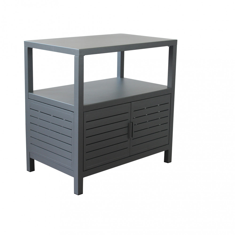 PHOENIX CABINET. Structure in WHITE or ANTHRACITE painted aluminum. Dimensions: 90 x 55 x 90 h cm.