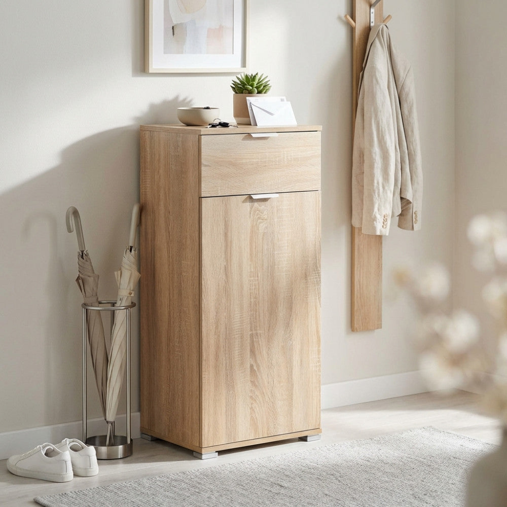 MOBILETTO BAKU CON 1 ANTA E 1 CASSETTO NATURALE. Dimensioni: cm 45 x 38 x 103 h.