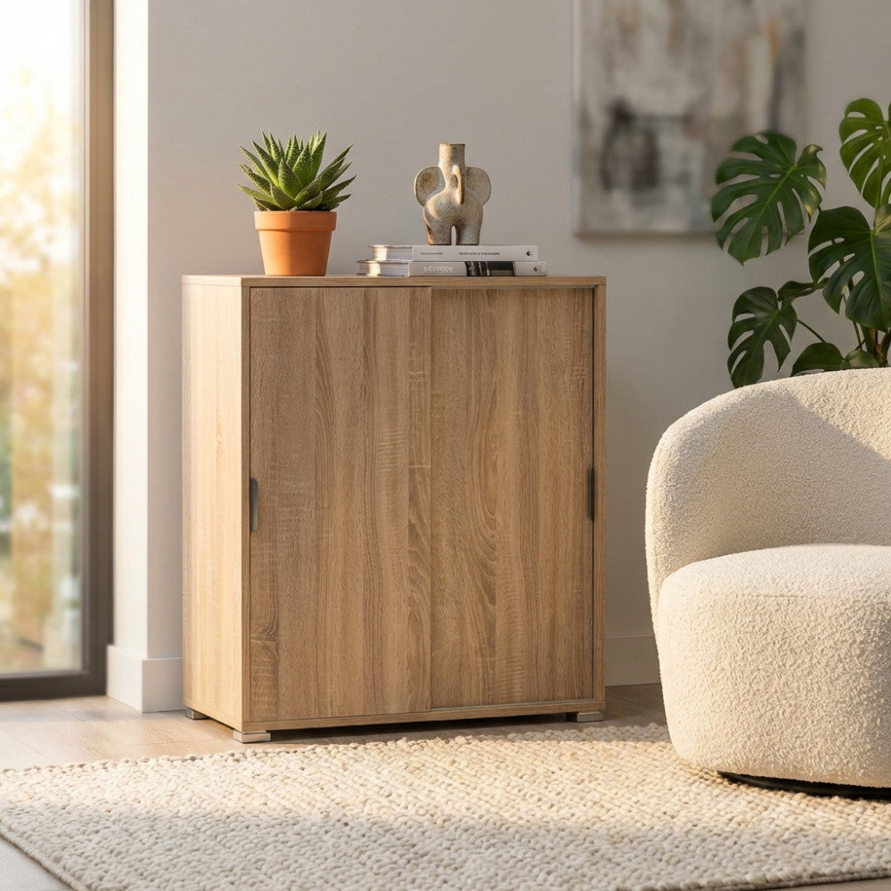 MOBILETTO TANGO 2 ANTE SCORREVOLI NATURALE. Dimensioni: cm 75 x 38 x 85 h.