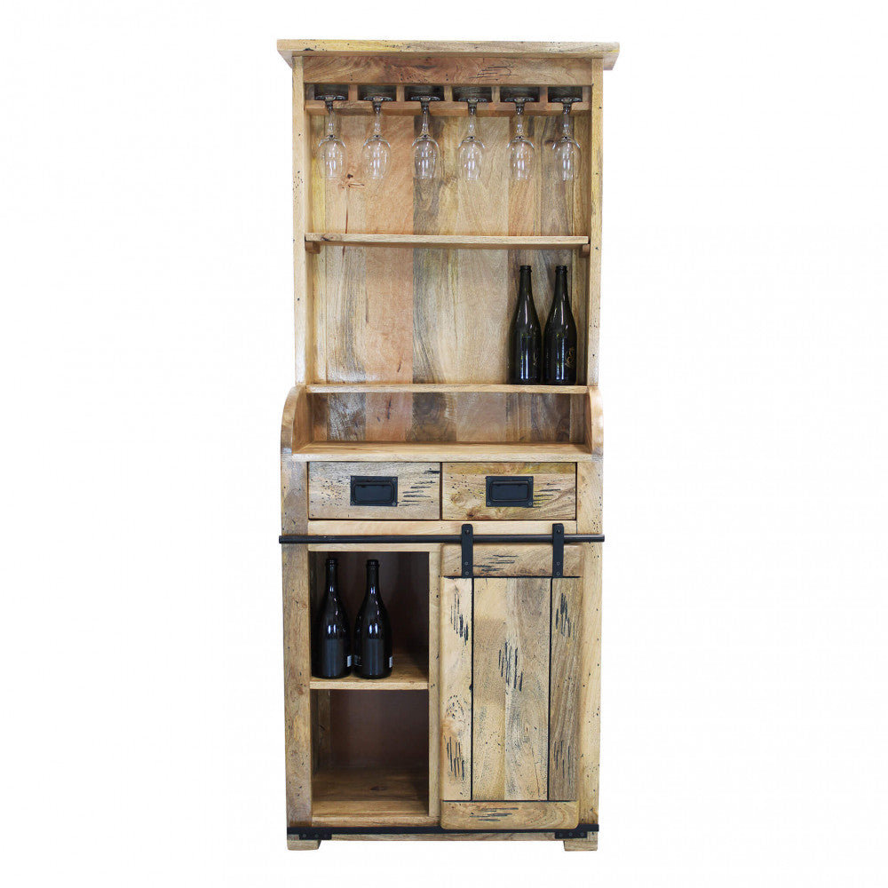 MOBILE YORICK. Mobile in legno di mango con 1 anta scorrevole, 2 ripiani, 2 cassetti Dimensioni: cm 90 x 40 x 190 h.