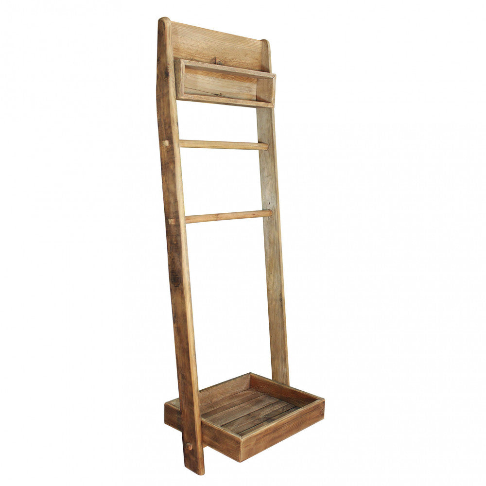 SCAFFALE DA BAGNO BIDDY. Scaffale da bagno in legno di pino riciclato Dimensioni: cm 62 x 45 x 175 h.