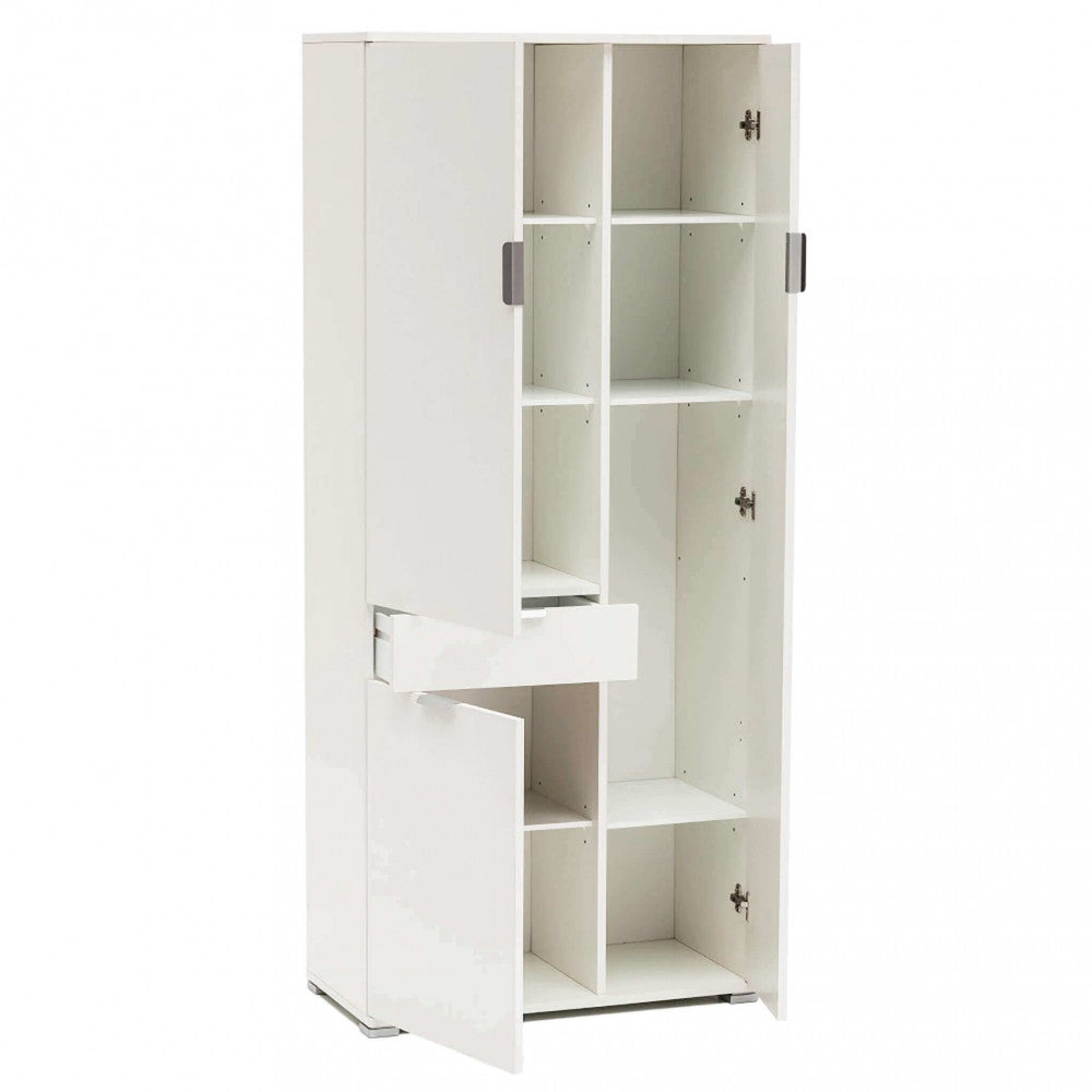 ARMADIO ECO CON 3 ANTE E 1 CASSETTO BIANCO. Dimensioni: cm 75 x 38 x 174 h.
