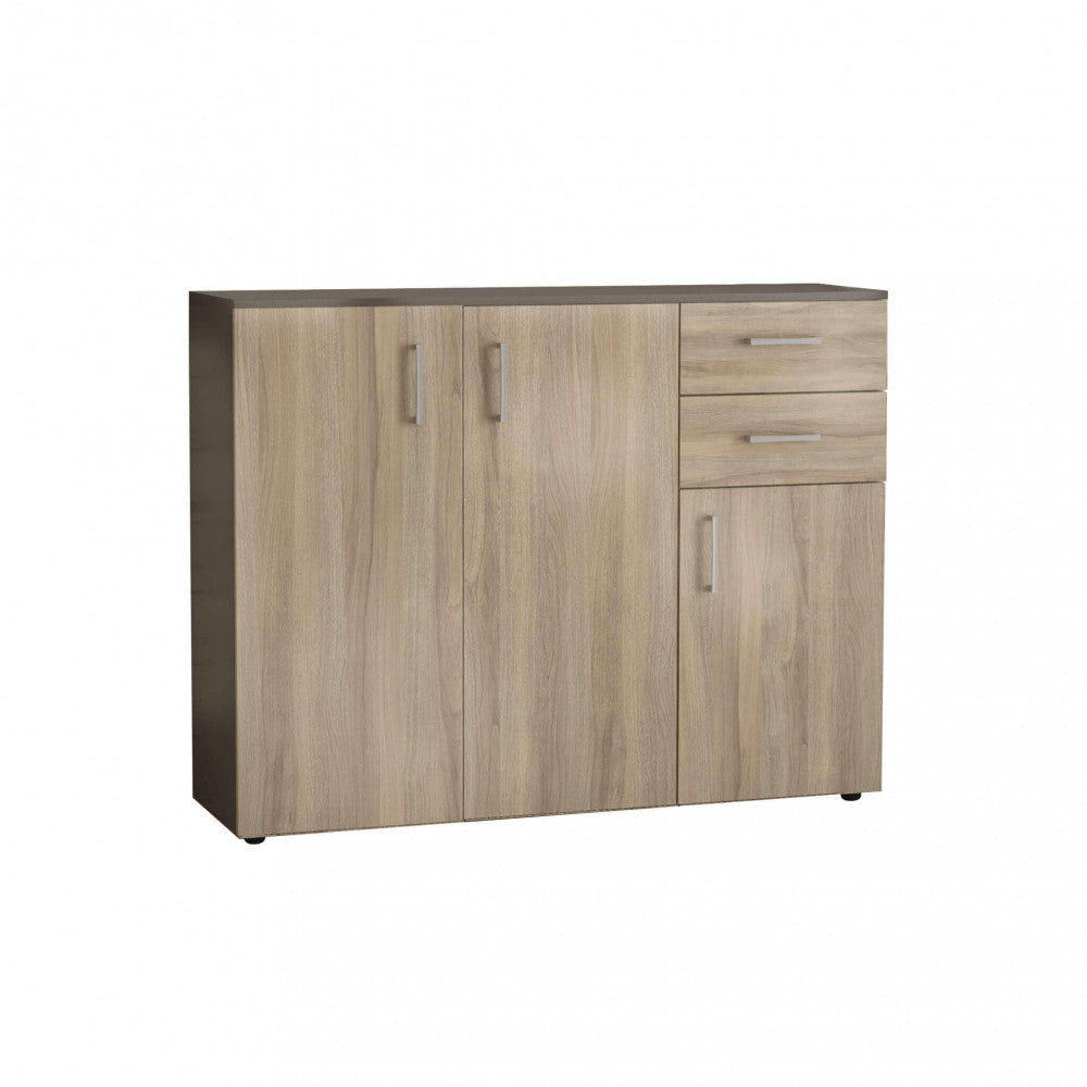 FLEXI FURNITURE IN GREY AND ELM. Dimensions: 106 x 36 x 83 cm.