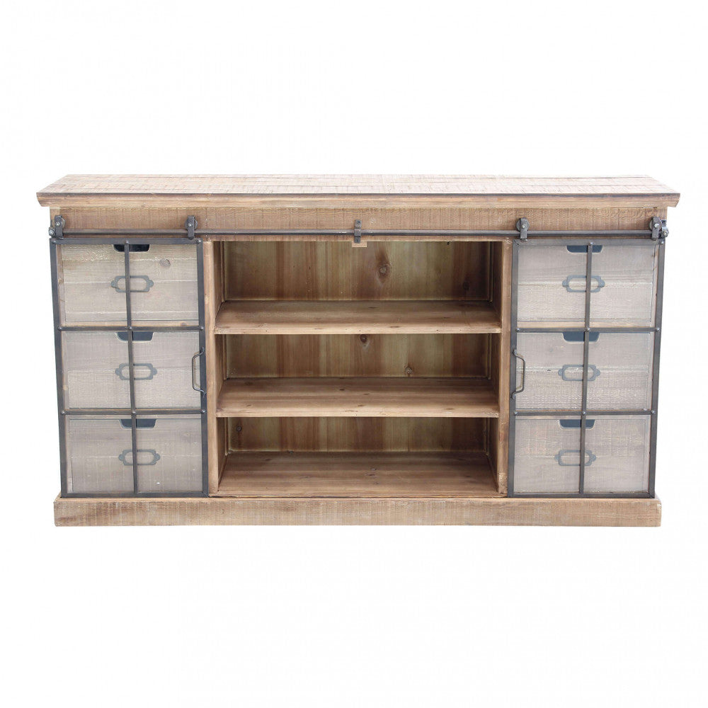GASTON WOODEN CABINET. Cabinet with 2 doors and 6 drawers. Dimensions: 147.5 x 39 x 81.5 cm.