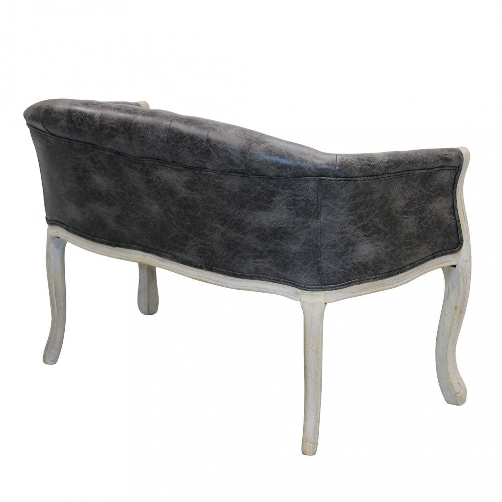 COLEMAN SOFA IN VINTAGE GREY FAUX LEATHER. Dimensions: 107 x 61 x 70 cm h.