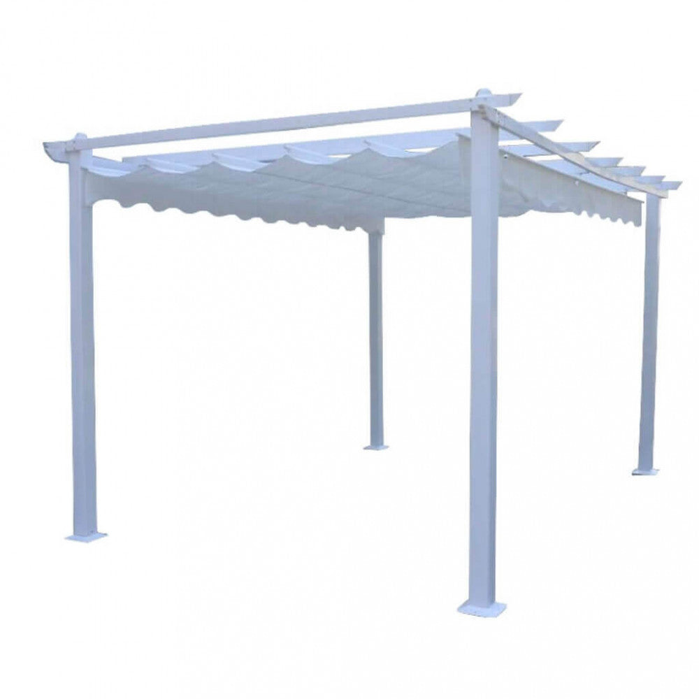 GAZEBO ASTORIA 3 X 4. WHITE polyester fabric 180 gr WHITE metal and aluminum structure Dimensions: 3 x 4 m. Garden furniture