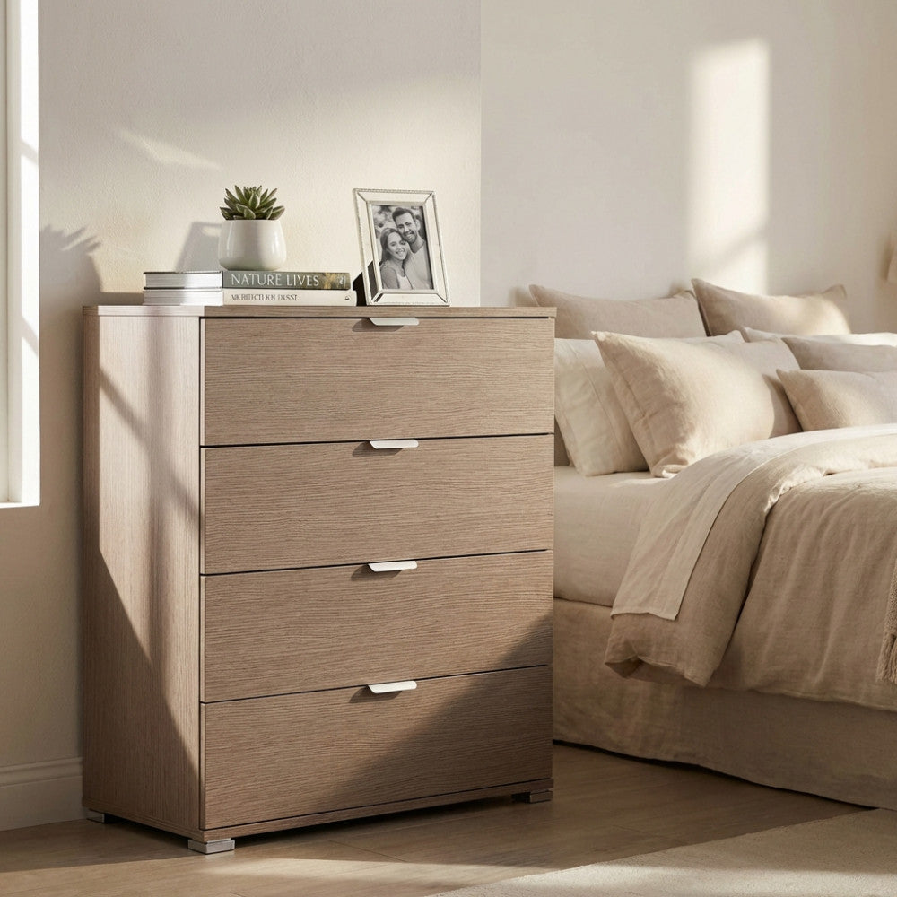 MOBILETTO YUKON 4 CASSETTI ROVERE GRIGIO. Dimensioni: cm 75 x 38 x 85 h.