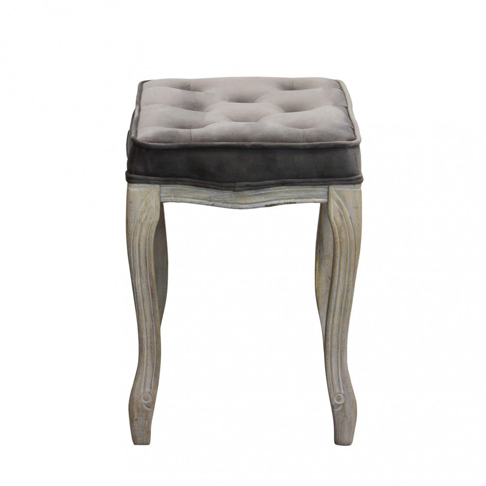 MARLY STOOL IN TAUPE VELVET. Dimensions: 50 x 36 x 47 cm h.