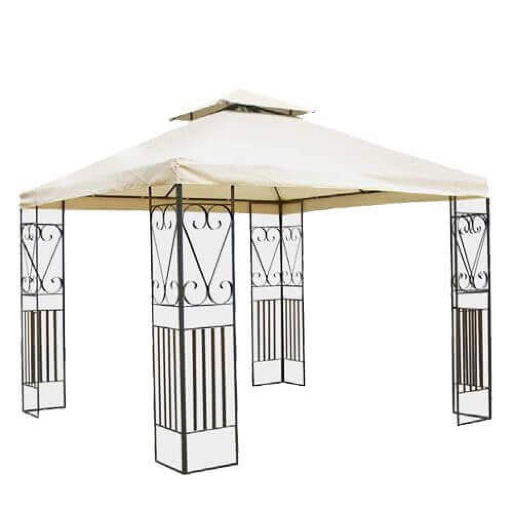 GAZEBO BOSTON 3 X 3. 180 g IVORY polyester fabric, ANTHRACITE metal frame. Dimensions: 3 x 3 m. Garden furniture.