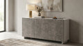 CARLILE WHITE AND GREY CONCRETE-EFFECT SIDEBOARD. WHITE and GREY CONCRETE-EFFECT wooden sideboard. Dimensions: 150 x 40 x 76 cm h.