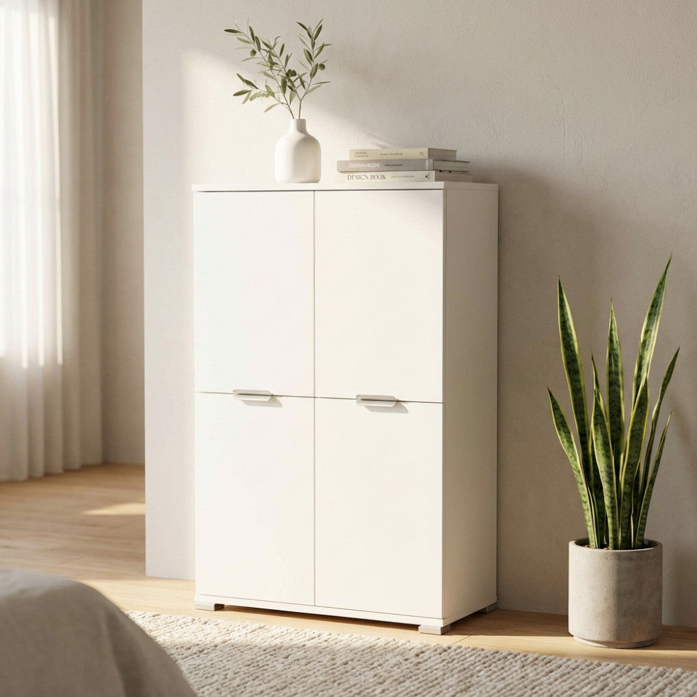TENA 4-DOOR WHITE WARDROBE. Dimensions: 60 x 38 x 174 cm h.