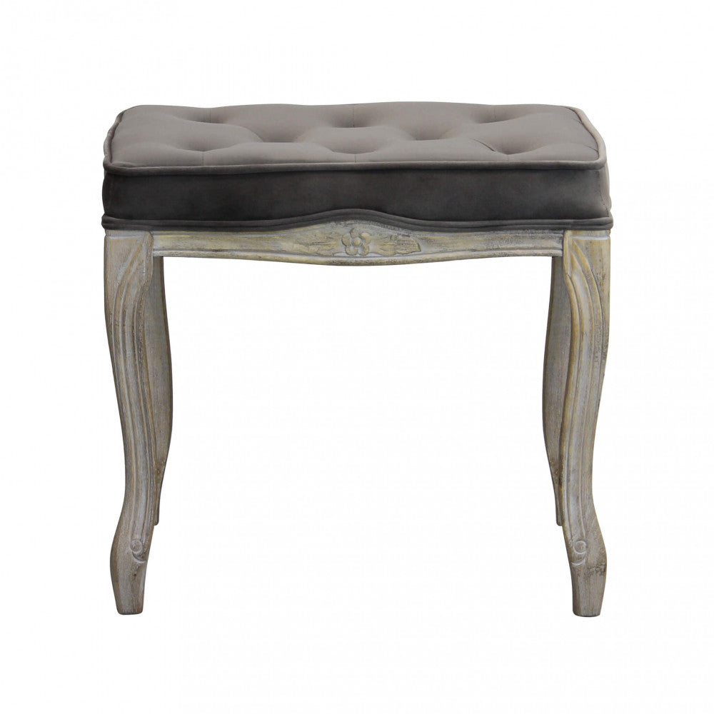 MARLY STOOL IN TAUPE VELVET. Dimensions: 50 x 36 x 47 cm h.