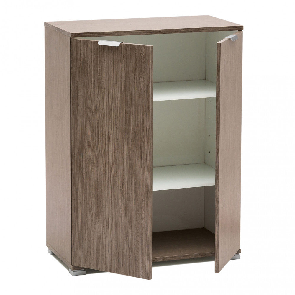 ARMADIETTO BORA 2 ANTE ROVERE GRIGIO. Dimensioni: cm 60 x 38 x 85 h.