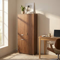 ECO WARDROBE WITH 3 DOORS AND 1 DRAWER, WALNUT COLOR. Dimensions: 75 x 38 x 174 cm h.