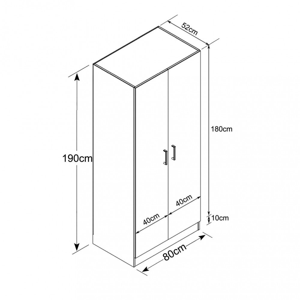ARMADIO 2 ANTE LEOPOLD OLMO. Armadio in legno OLMO Dimensioni: cm 80 x 52 x 180 h.