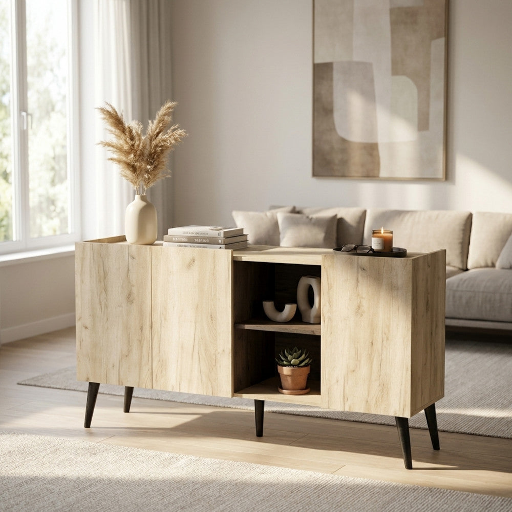 MOBILE FELY 3 ANTE E 2 MENSOLE ROVERE. Dimensioni: cm 160 x 40 x 83 h.
