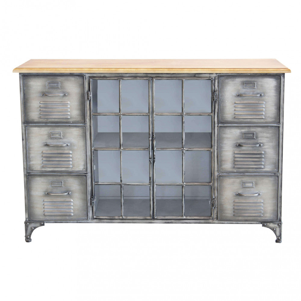 MOBILE IN FERRO ERNEST. Mobile con 2 ante e 6 cassetti Dimensioni: cm 124,5 x 40,5 x 83 h.