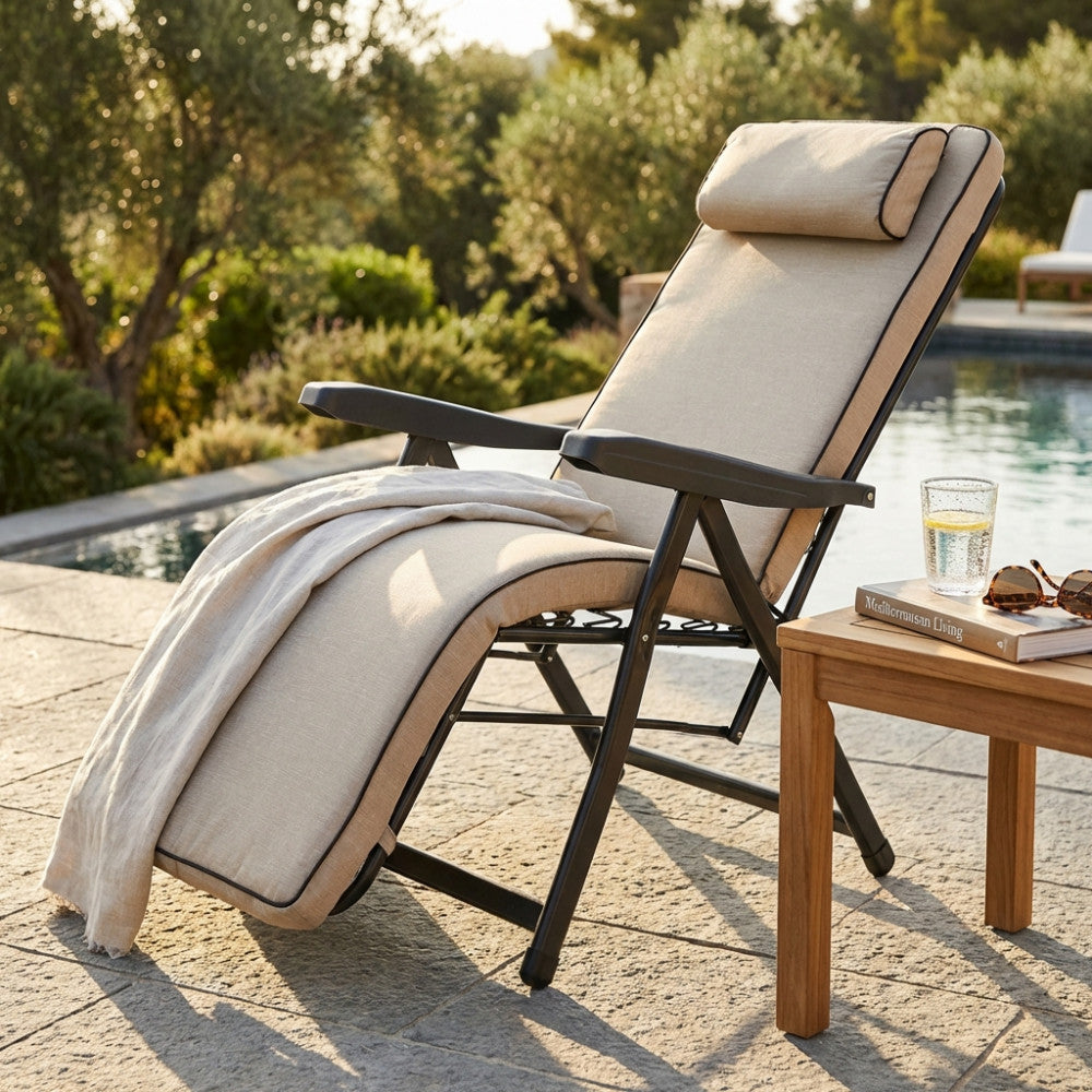 POLTRONA PARADISO MODELLO AUTOMATICA SABBIA. Disponibile BEIGE o GRIGIA o ROSSA o AZZURRA Dimensioni:. Arredo Giardino