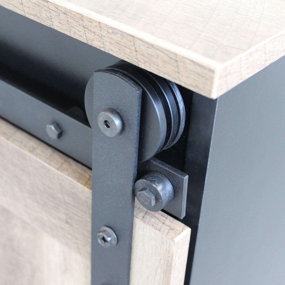 MOBILE IN LEGNO E FERRO YVAN. Mobile con 2 cassetti e 1 anta scorrevole in legno Dimensioni: cm 80 x 40 x 82 h.