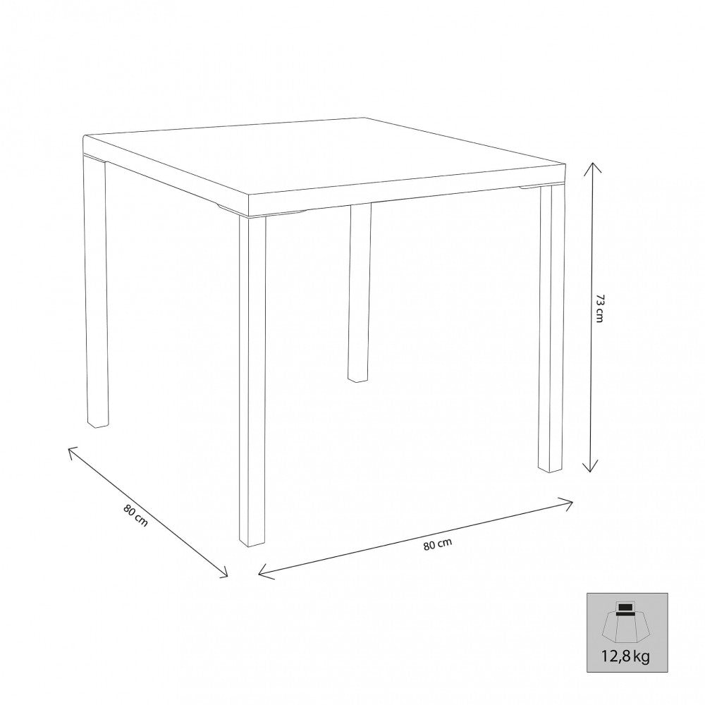 MANCHESTER TABLE 80 x 80 STACKABLE. Metal tubes 40 x 40 x 1 mm, powder coated. Dimensions: 80 x 80 x 73 cm. Garden Furniture