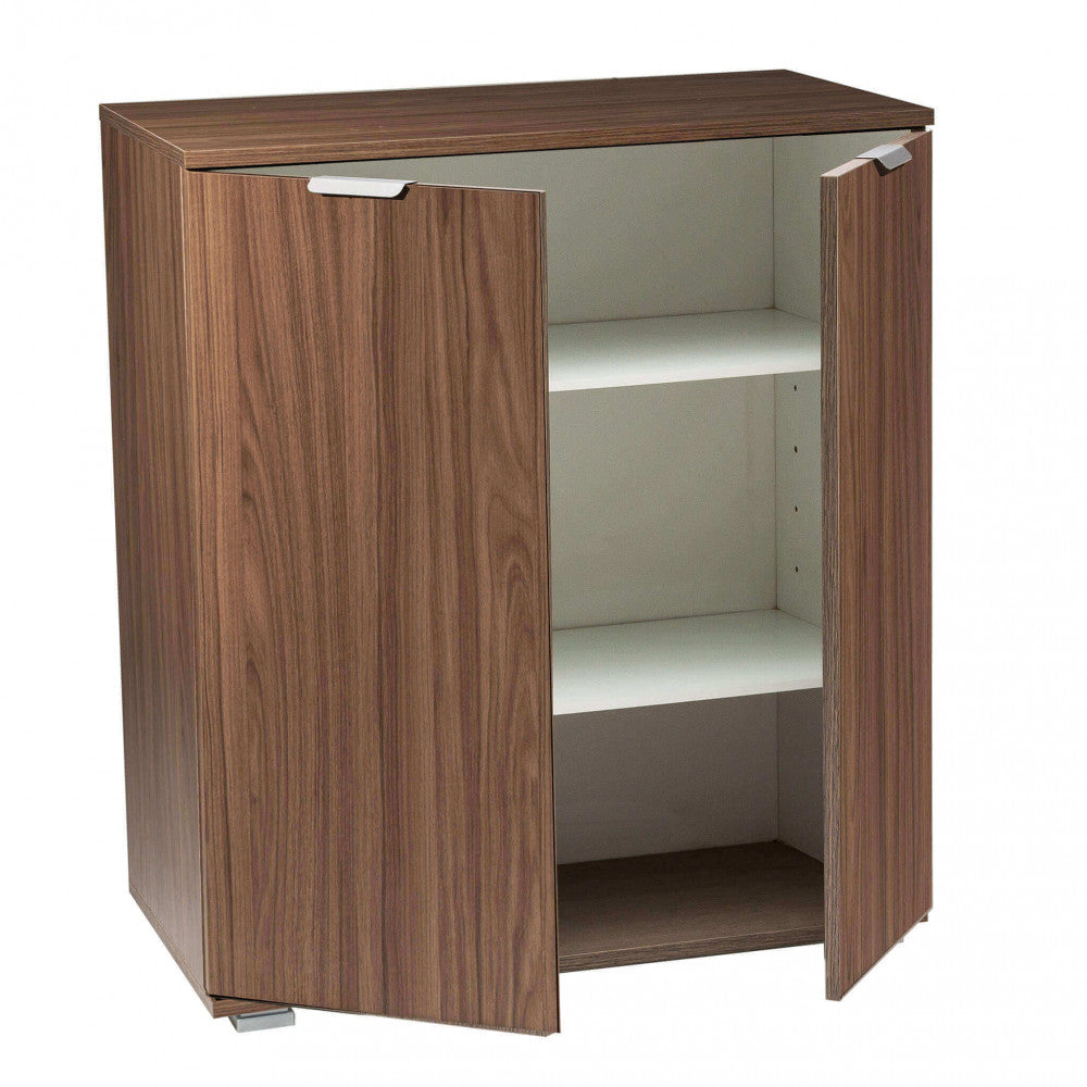 WENDY 2-DOOR CABINET IN WALNUT STAIN. Dimensions: 75 x 38 x 85 cm h.