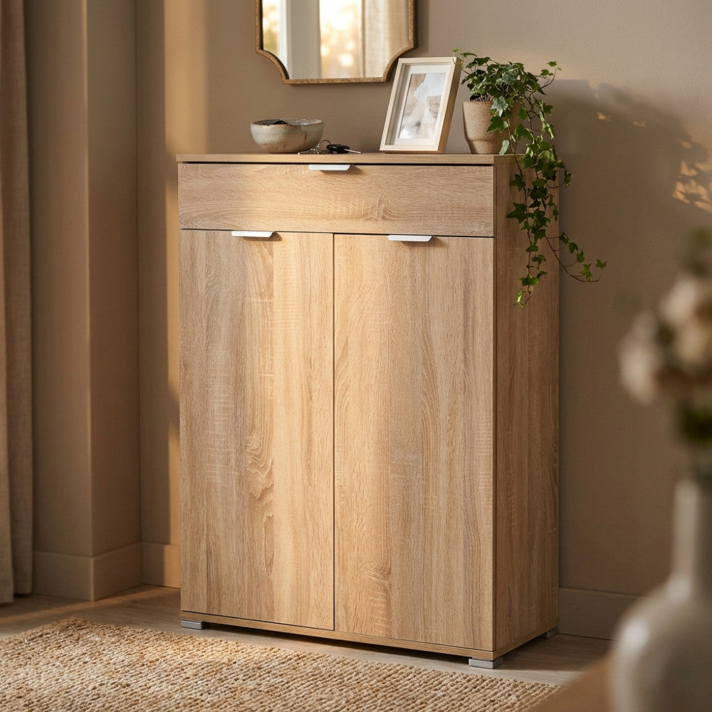 MOBILETTO CLOUD CON 2 ANTA E 1 CASSETTO NATURALE. Dimensioni: cm 75 x 38 x 112 h.