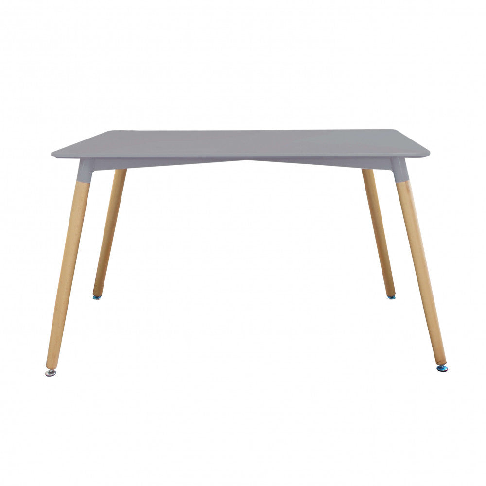 LIONE TABLE 140 X 80 GREY. Grey ABS top, wooden legs. Dimensions: 140 x 80 x 75 cm. Garden furniture.