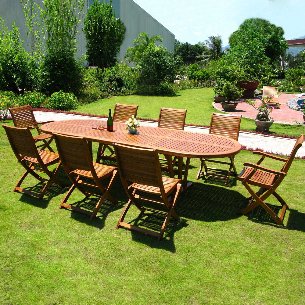 TAVOLO LEONARDO 200/300 X 110 DOUBLE. Legno di Acacia massiccio spessore 44 mm doppio bordo Dimensioni: cm 200/250/300 x 110 x 74 h. Arredo Giardino