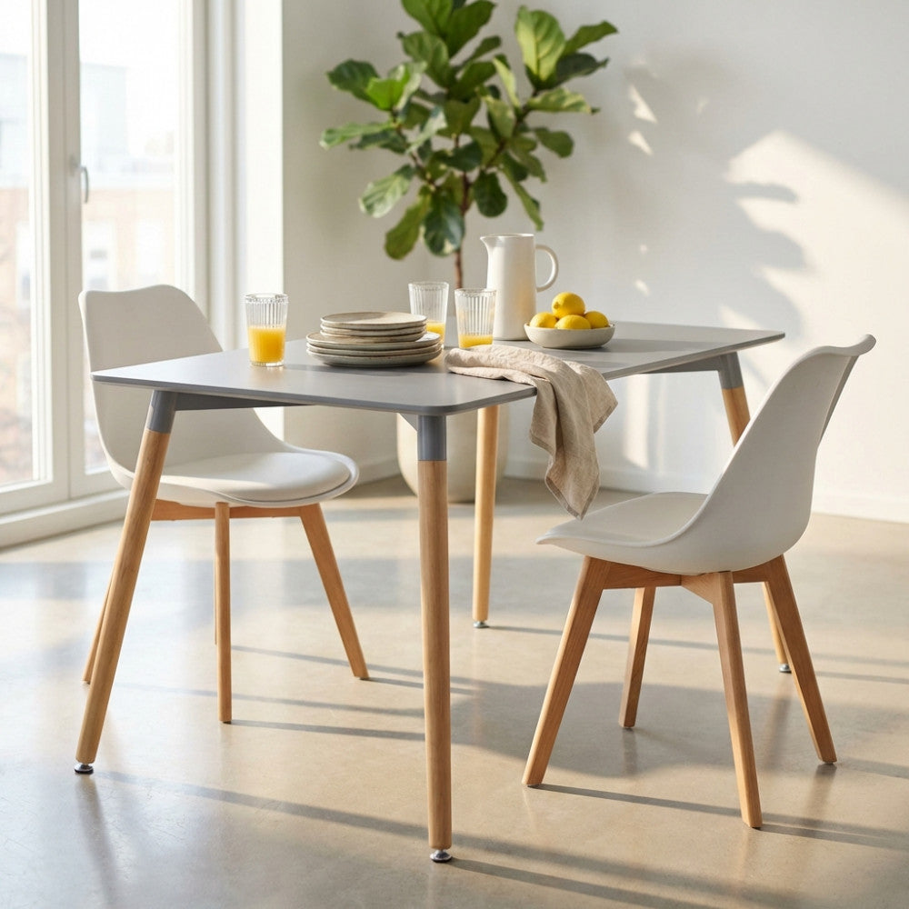 LIONE TABLE 140 X 80 GREY. Grey ABS top, wooden legs. Dimensions: 140 x 80 x 75 cm. Garden furniture.