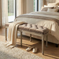 MARGI BENCH IN TAUPE VELVET. Dimensions: 125 x 45 x 48 cm h.
