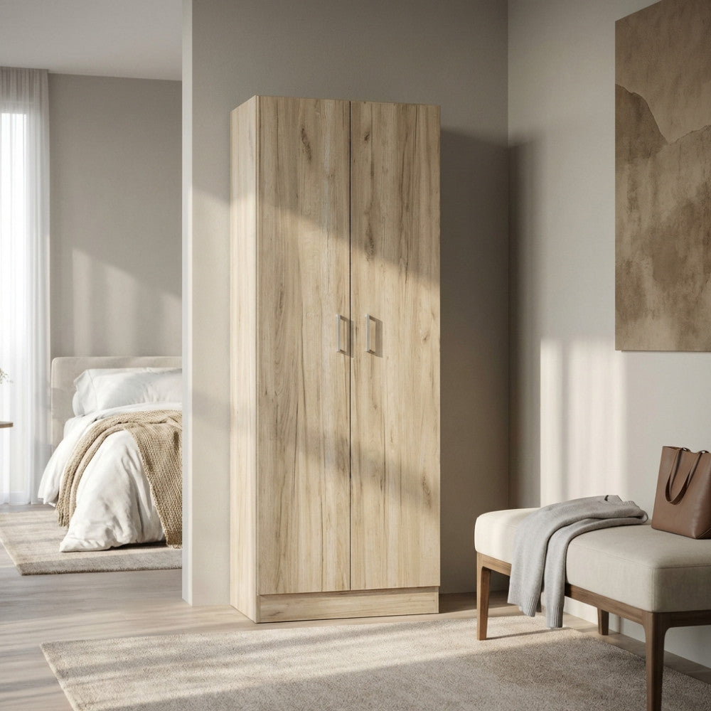 LEOPOLD 2-DOOR ELM WARDROBE. ELM wooden wardrobe. Dimensions: 80 x 52 x 180 cm.