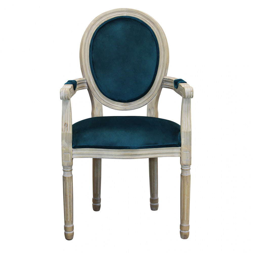 CONSTANCE CHAIR IN BLUE VELVET. Dimensions: 55 x 46 x 96 h cm.