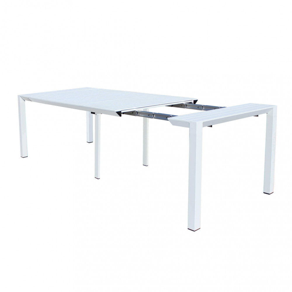 CONSOLLE 85 X 51,50/104/156/208/260. Struttura in alluminio verniciato BIANCO o ANTRACITE Dimensioni: cm 100 x 51,50/104/156/208/260 x 74 h.
