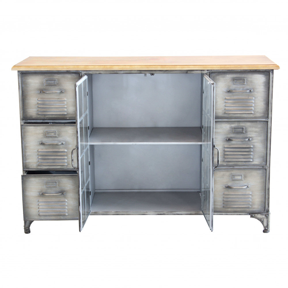 MOBILE IN FERRO ERNEST. Mobile con 2 ante e 6 cassetti Dimensioni: cm 124,5 x 40,5 x 83 h.