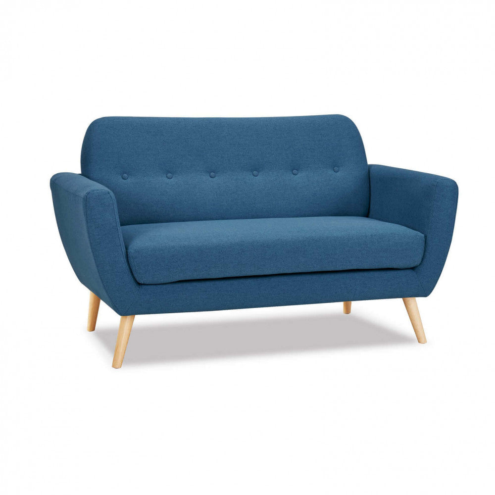 DIVANO 2 POSTI BURTON. Divano GRIGIO CHIARO, GRIGIO SCURO o BLU con bottoni e gambe in polipropilene Dimensioni: cm 147 x 79 x 86 h.