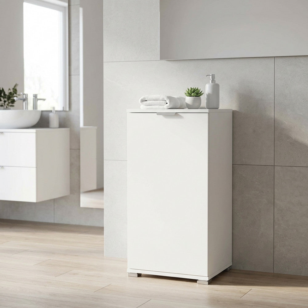 MOBILETTO KOS 1 ANTA BIANCA. Dimensioni: cm 45 x 38 x 85 h.