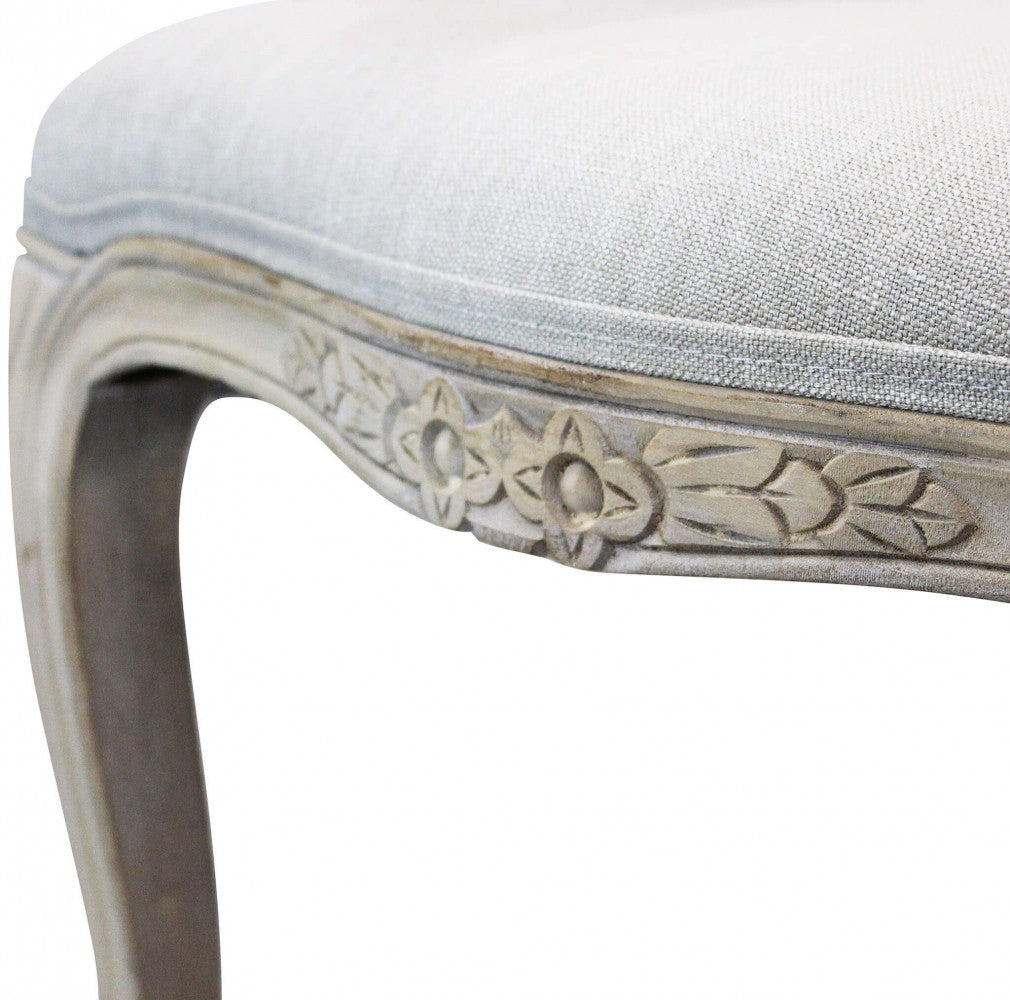 ROMY CHAIR IN GREY FABRIC. Dimensions: 57 x 57 x 90 cm h.