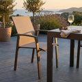 POLTRONA MAILI IMPILABILE. Struttura in allumino BIANCO o TORTORA o TAUPE o ANTRACITE seduta e schienale in textilene Dimensioni: cm 57 x 61 x 89 h. Arredo Giardino