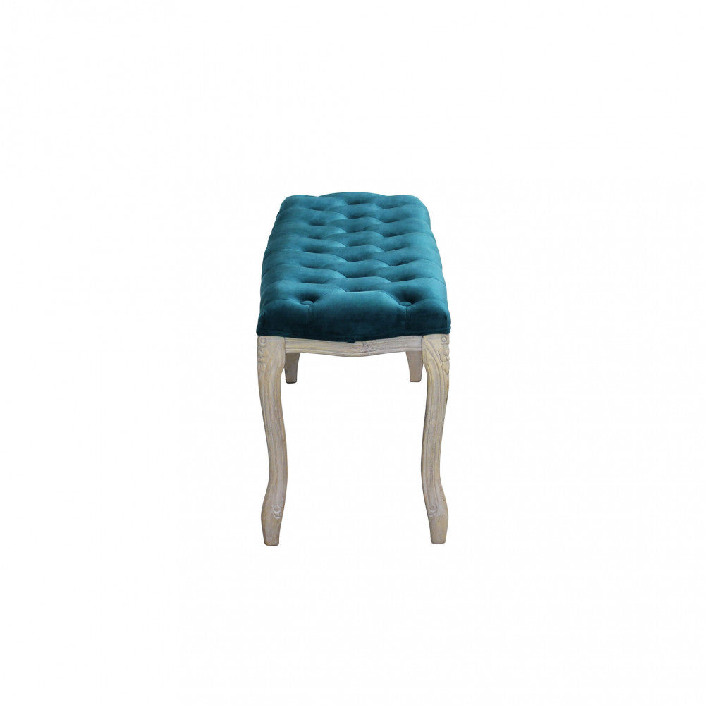 PANCA MISTY IN VELLUTO BLU. Dimensioni: cm 110 x 36 x 47 h.