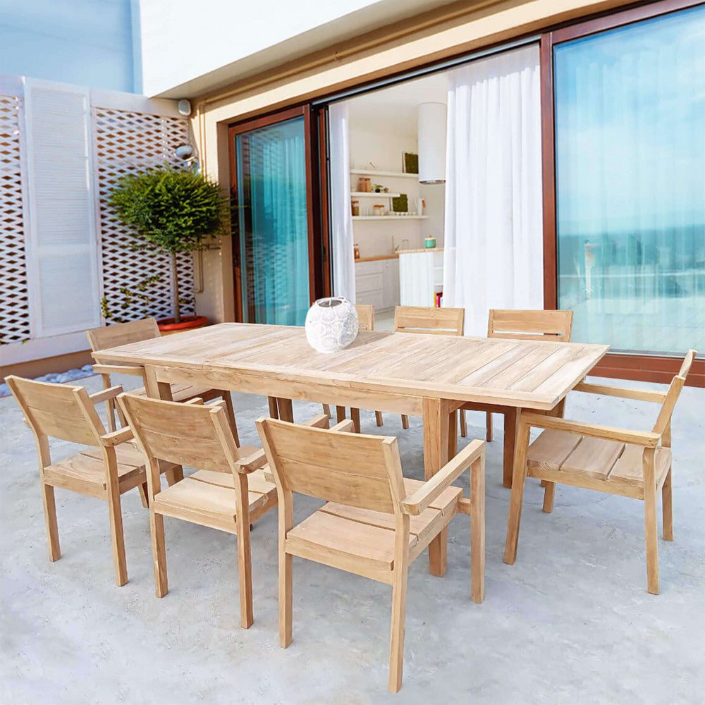 RIBOT TABLE 150/210 X 90. Teak table Dimensions: 150/210 x 90 x 75 cm h. Garden furniture