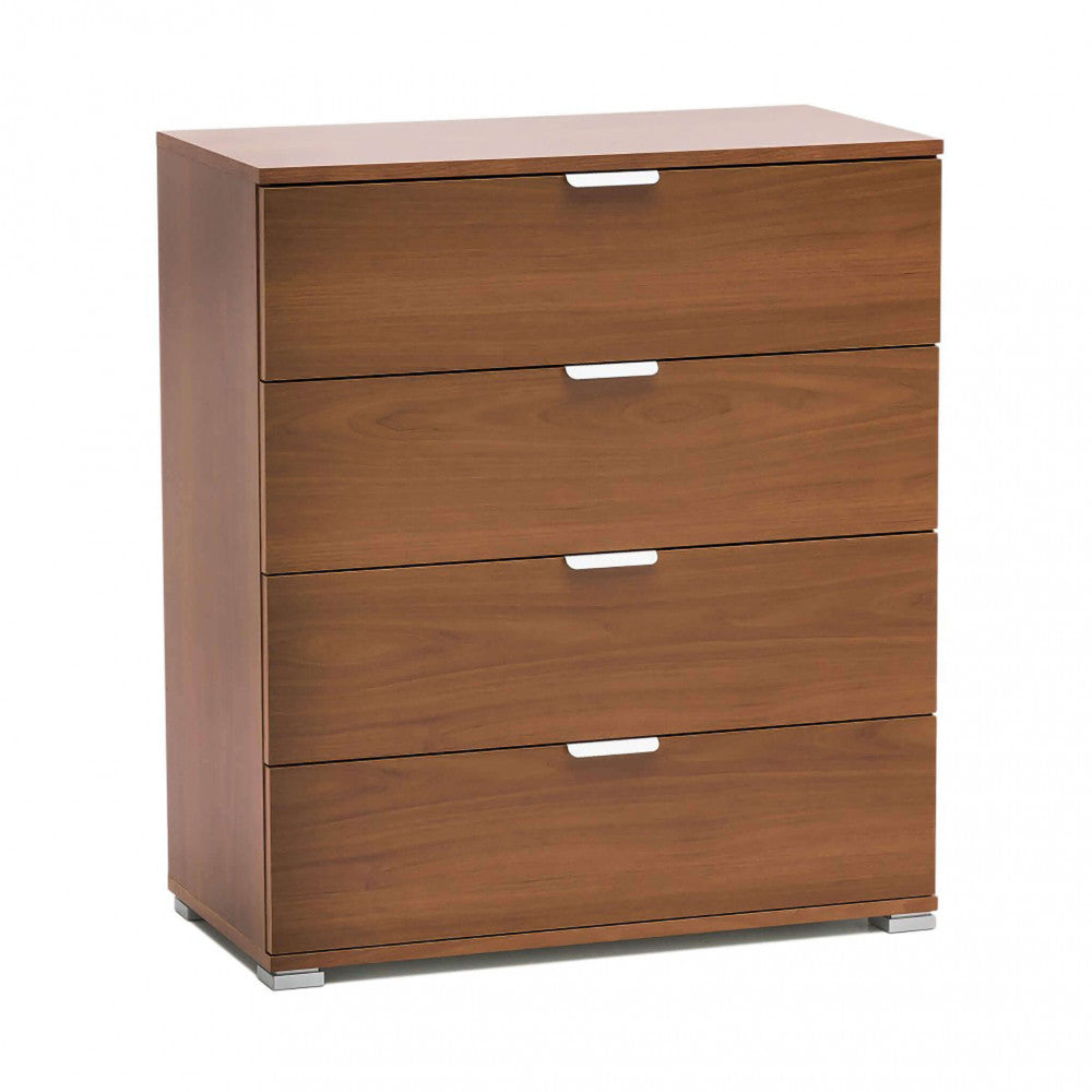 MOBILETTO YUKON 4 CASSETTI TINTA NOCE. Dimensioni: cm 75 x 38 x 85 h.