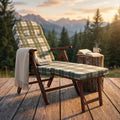 POLTRONA 4 POSIZIONI RELAX FAGGIO C/CUSCINO E PROLUNGA. Telaio in abete e traverse in faggio imbottitura di sfridi di spugna gomma piuma fodera in cotone 100% Dimensioni: cm 84/40x 60 x 100 h. Arredo Giardino